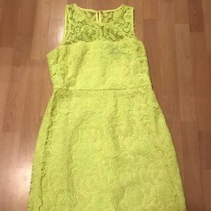 Jcrew Neon yellow lace dress